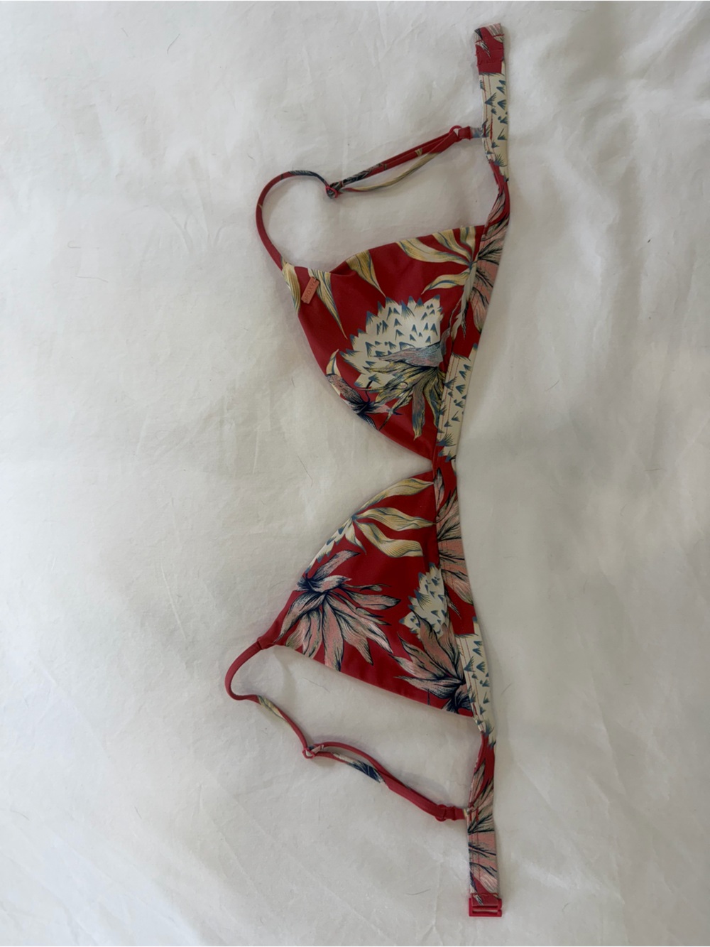 Roxy Red Floral Triangle Bikini Top